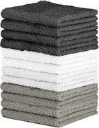 100% Cotton Washcloth Set – Soft, Absorbent Face Towels by QUBA+LINEN
