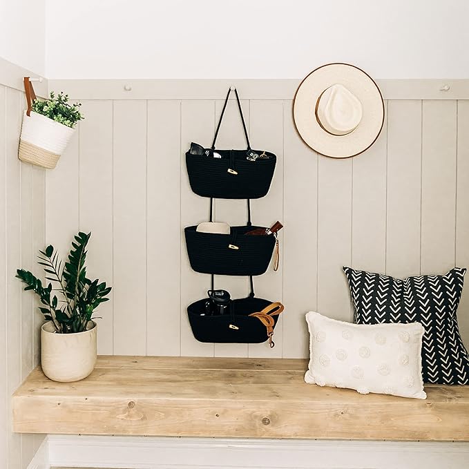 OrganiHaus Black Hanging Wall Baskets - Image 5
