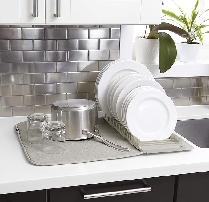 Umbra UDRY Rack and Microfiber Dish Drying Mat-Space-Saving Lightweight Design - Image 4