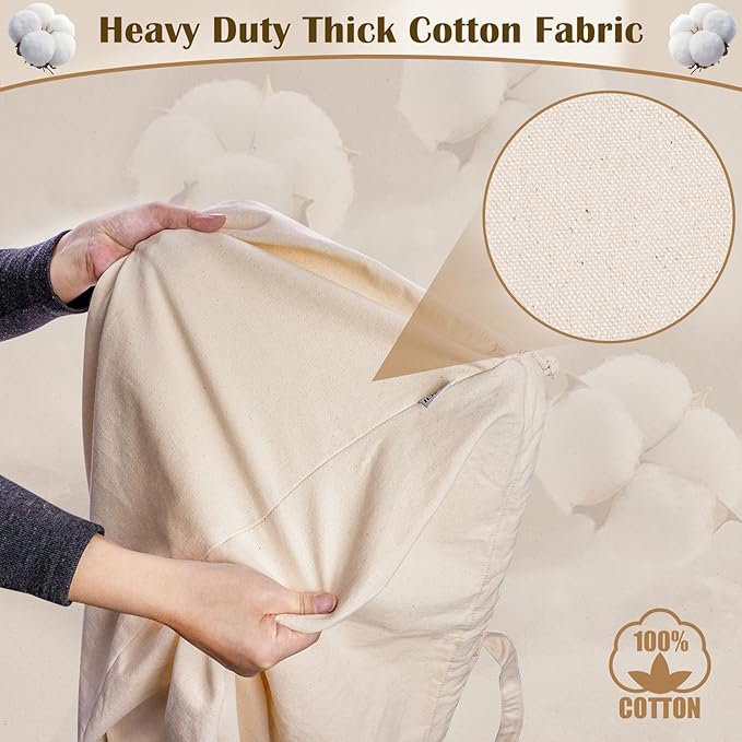 Cotton Canvas Laundry Bag 33"Wx 35"H, Thick Cotton Laundry Bag - Image 4