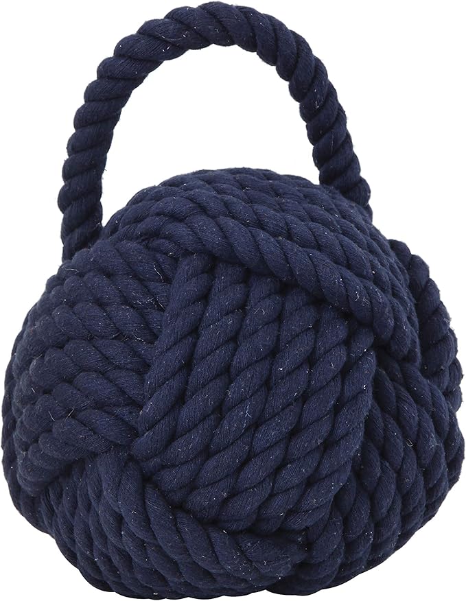 Blue Rope Knot Cotton Door Stop - Image 3