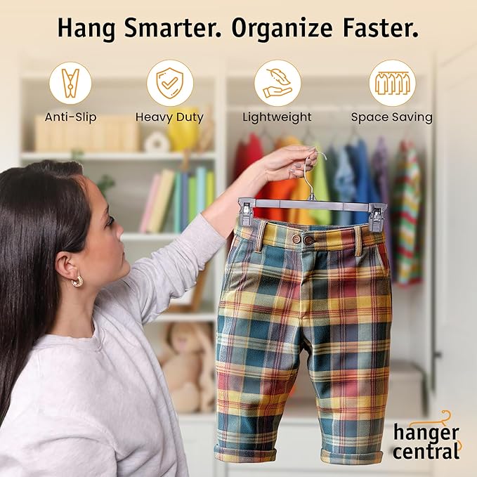 Hanger Central 30 Pack Pants Hangers – 10 Inch Slim Plastic Clothes Hangers - Image 4