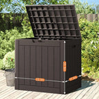 Sweetcrispy Deck Box with 31 Gallon Capacity, Weatherproof Resin Lockable Outdoor Storage for Secure Package Deliveries and Indoor Storage in Garden or Patio, Backyard - Image 3