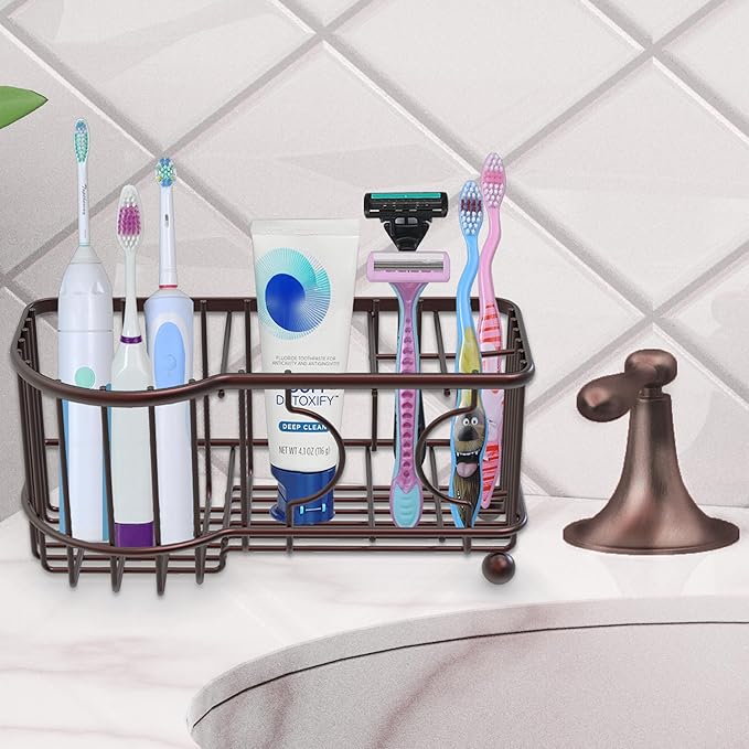Simple Houseware 6 Slots Toothbrush Holder Adhesive Wall Organizer - Image 6