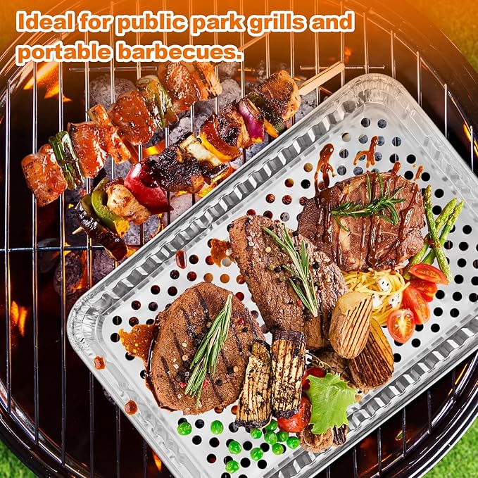 CYEAH 20 Pcs Aluminum Foil Pans, 16 x 12 in Large Aluminum Pans, Aluminum - Image 7