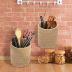 YOUEON Set of 2 Jute Hanging Basket 7.8" x 6.7", Small Wall Hanging Planter - Image 7