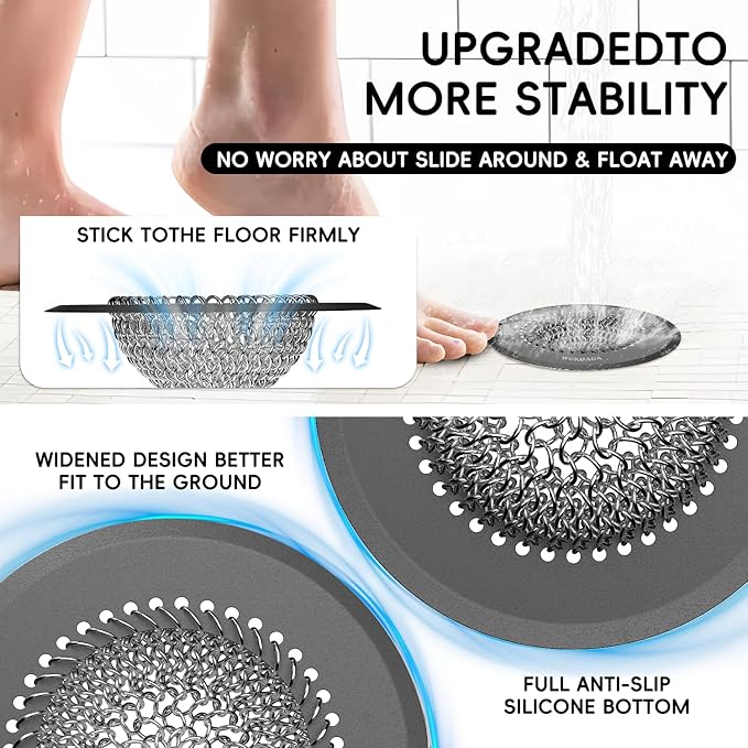 Bathtub Drain Hair Catcher: Fast Drainage Shower Version, Reversible 304 - Image 5