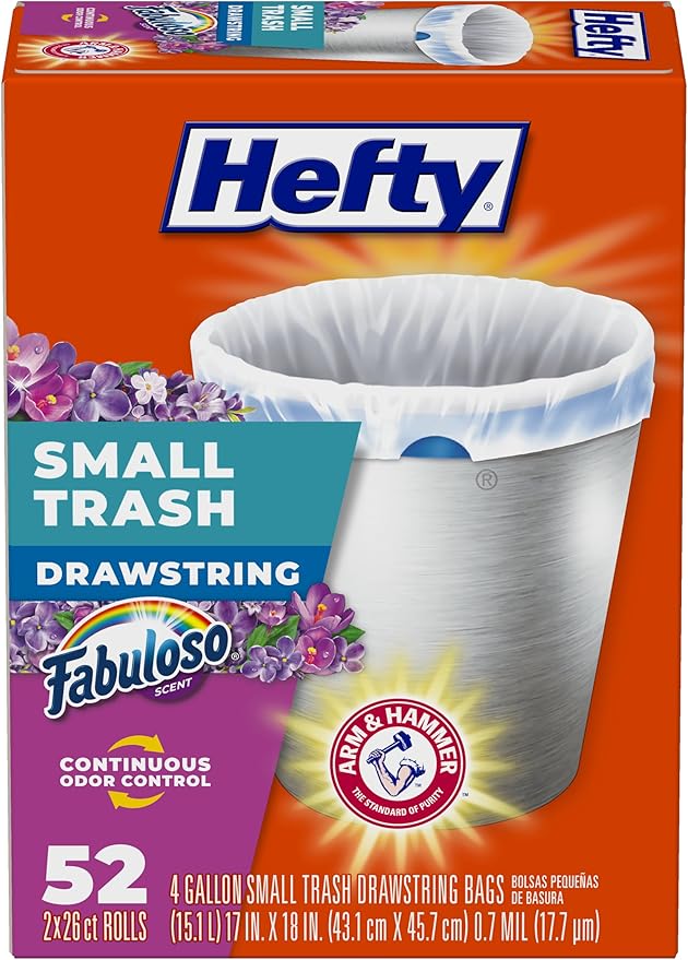 Hefty Small Trash Bags, Fabuloso Scent, 4 Gallon by Hefty