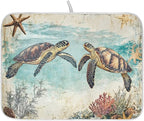 Vintage Ocean Sea Turtle04 Dish Drying Mat by ALAZA