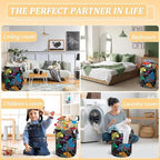 Colorful Game Joysticks Laundry Hamper Bag, Video Game Controller Background - Image 7