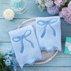 2 Pcs Blue Scalloped Hand Towels - Image 6