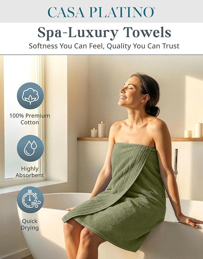 Casa Platino 100% Cotton Hotel Bath Towel Set - Image 2