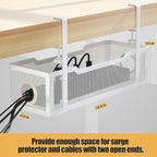 4 Pack Under Desk Cable Management Box White, Cinati 53.6" Wire Organizers No - Image 5
