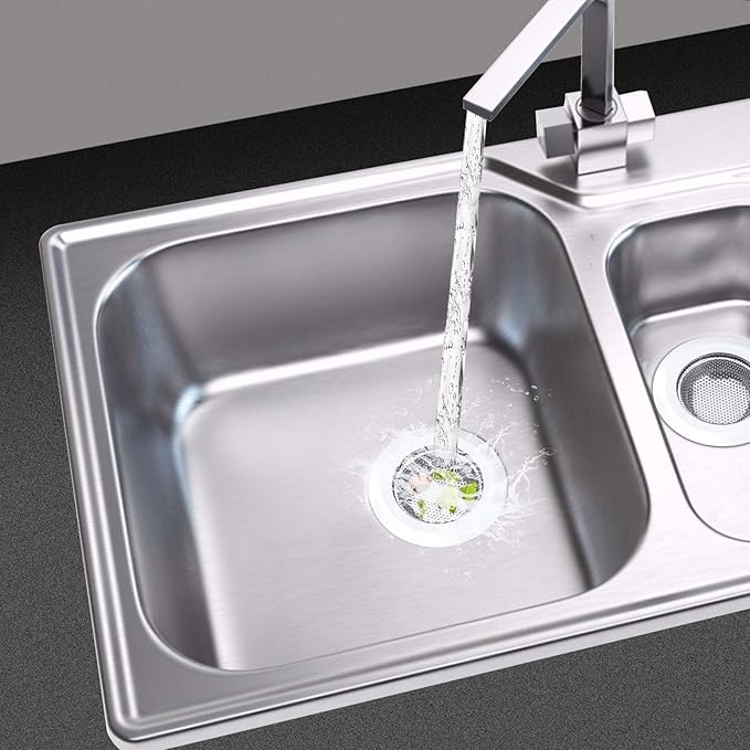 2 Pcs Kitchen Sink Strainer, Stainless Steel Drain Cover, Large Wide Rim 4.5" - Image 7