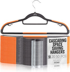Plastic Hangers 10 Pack, Cascading Slim Space Saving Clothing Hangers by milanohome