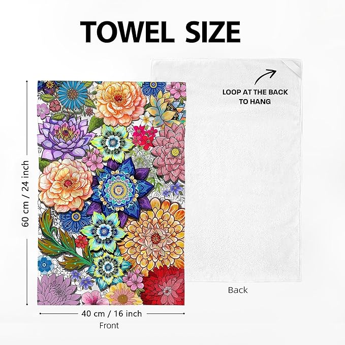 Boho Floral Kitchen Dish Towels Decorative Set of 4, Colorful Kitchen Stuff - Image 2