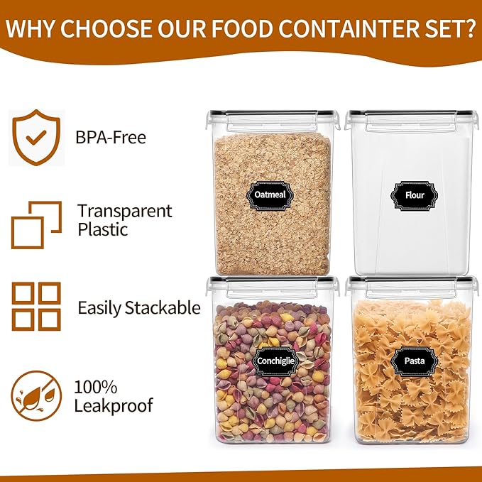 4 Pack Large Airtight Food Storage Containers - Image 5