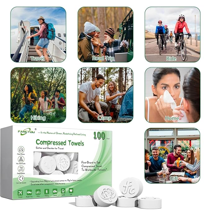 Compressed Towel Tablets 100 Count, Thickened Disposable Face Towel - Image 9