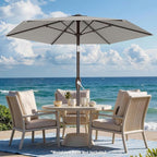 AreShark 7.5FT Patio Umbrella Table Market Umbrella with 6 Sturdy Ribs, Button Tilt/Crank Heavy-Duty Round Outdoor Umbrellas for Garden, Deck, Backyard,and Pool, Foggy Gray - Image 7