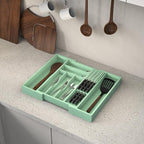 Bamboo Kitchen Drawer Organizer, Expandable Silverware Organizer - Image 9