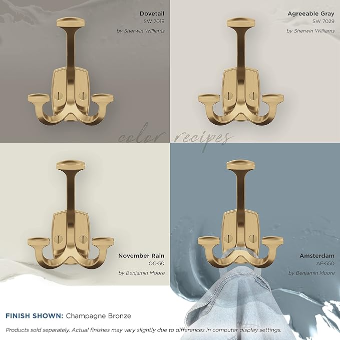 Amerock H37004CZ | Vicinity Triple Prong Decorative Wall Hook | Champagne - Image 7