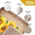 Sunflower Bee Dish Drying Mat for Kitchen Counter Home 16x18 Inch Wood Barn - Image 4