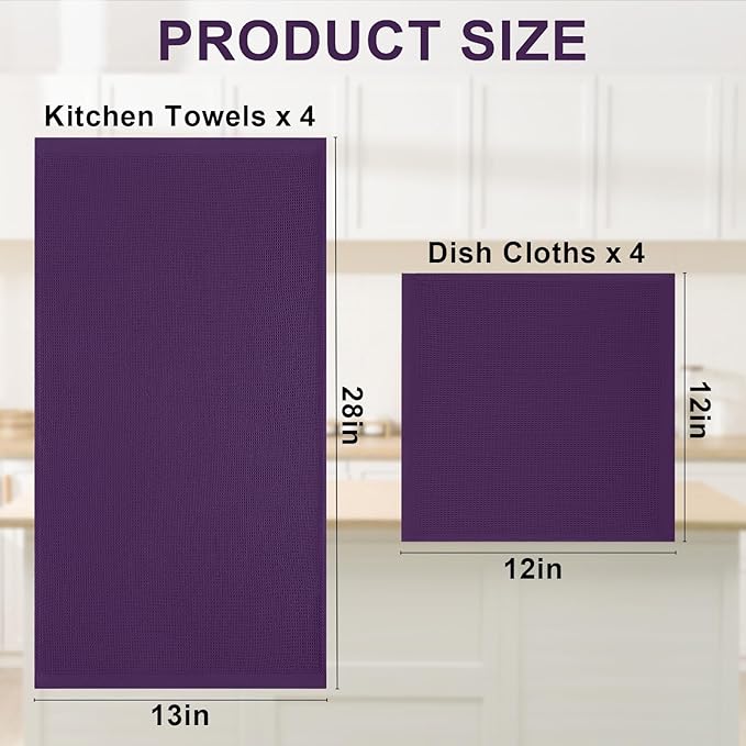 Homaxy 100% Cotton Kitchen Towels and Dishcloths Set - Image 3