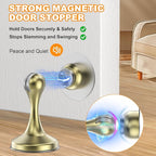 Crosize Magnetic Door Stoppers 2 Pack, Stainless Steel Door Stops - Image 2