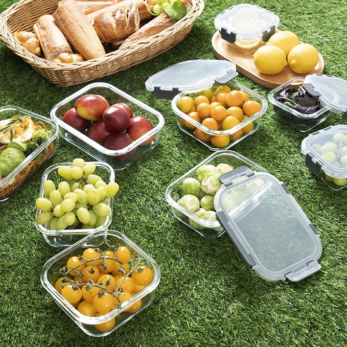 18 Pieces Glass Food Storage Containers - Image 6