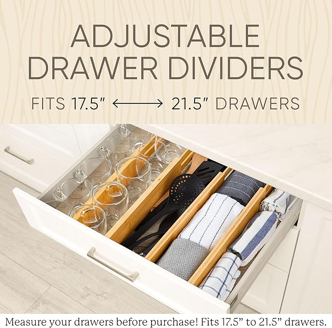 Night Tree Expandable Bamboo Drawer Dividers – drawer separators - Image 2