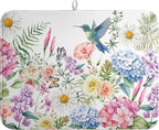 Spring Floral Birds Dish Drying Mat Summer Butterfly Flowers Kitchen Dish by farg