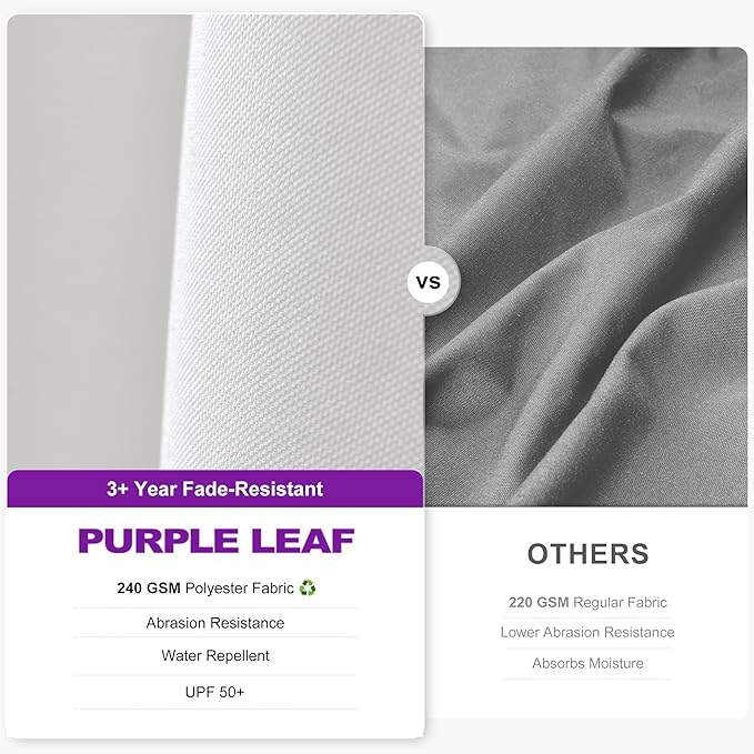 PURPLE LEAF 9' X 12' Right-left Tilt Patio Umbrella with Base Outdoor Cantilever Swivel Rectangle Umbrella Aluminum Offset Umbrella with 360-degree Rotation for Garden Deck Pool Patio White - Image 4