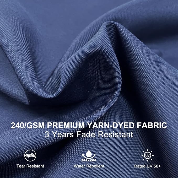 PURPLE LEAF 9ft Patio Umbrella Outdoor Square Umbrella Large Cantilever Umbrella Windproof Offset Heavy Duty Sun for Garden Deck Pool Patio, Navy Blue - Image 4
