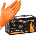 TitanFlex Heavy Duty Orange Industrial Nitrile Gloves by TitanFlexDisposableGloves