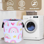 Colorful Rainbow Stars Laundry Basket Foldable Oxford Cloth Funny Tote Bag - Image 7