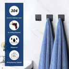 NearMoon Adhesive Hooks- Heavy Duty Bath Wall Hooks Waterproof Stainless Steel - Image 3