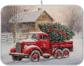 Red Christmas Truck Dish Drying Mat by BOENLE-WELCOMEYOURCOMING