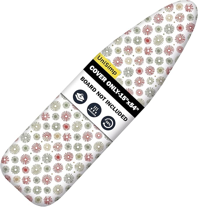 Ironing Board Cover and Pad 15"x54" Extra Thick Natural Cotton, Scorch and by UniSimp