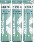 Cliganic Organic Cotton Rounds Makeup Remover Pads, Hypoallergenic, Lint-Free | by Cliganic