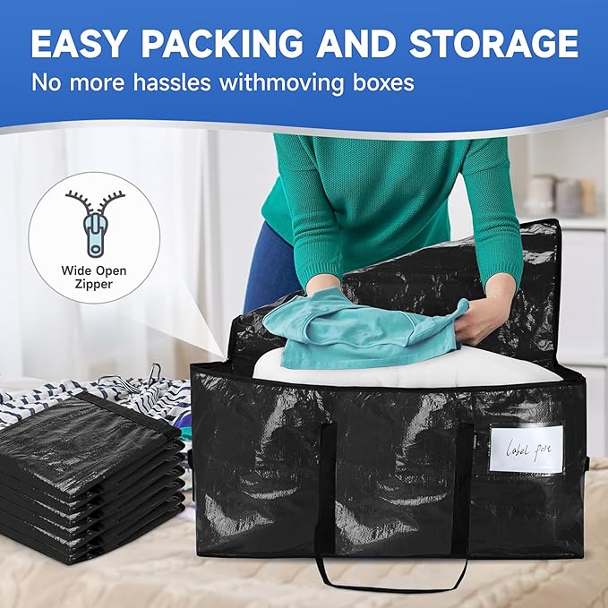 CONGREGATE 8-Pack Heavy Duty Black Moving Bags - Image 6