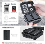 JJC Portable Camera Battery Memory Card Storage Case - Image 2