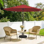 MEWAY 9ft Patio Umbrella Outdoor Table Umbrellas with Push Button Tilt and Crank, Market Umbrella 8 Sturdy Ribs for Deck, Garden, Pool and Backyard, Red - Image 2