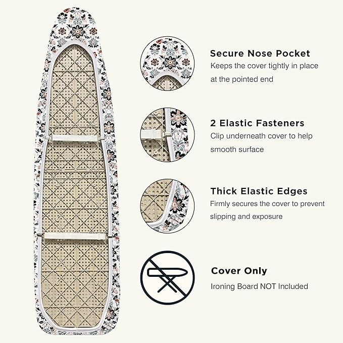 Ironing Board Cover and Pad 18"x54" Extra Thick Natural Cotton, Scorch and - Image 3