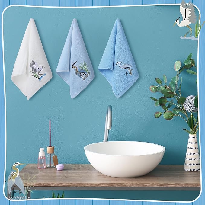 3 Pack Heron Coastal Hand Towels - Image 6