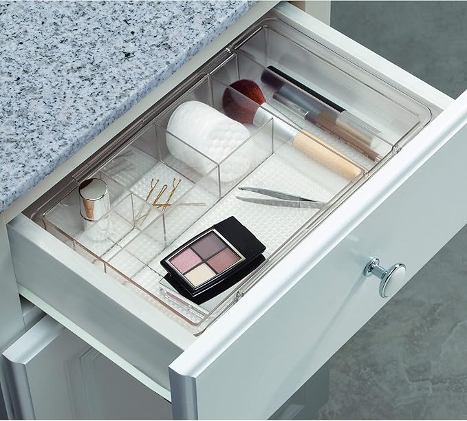iDesign Expandable Vanity Drawer Organizer, The Clarity Collection – 11.25” to - Image 6