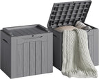 Devoko 30 Gallon Resin Deck Box 2 Pack Outdoor Indoor Waterproof Storage Box for Patio Furniture Pool Accessories Storage for Cushion Garden Tools (Grey, 2 Pack) by DEVOKO