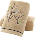 Pidada Hand Towels Set of 2 Embroidered Bird Tree Pattern 100% Cotton Absorbent by Pidada