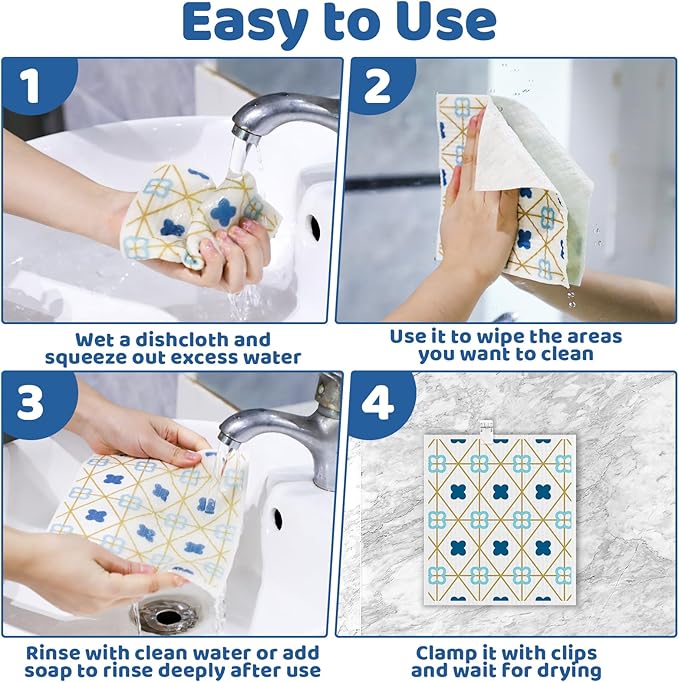 6 Pack Swedish Dishcloths for Kitchen, Swedish Rags Dish Towels - Image 7