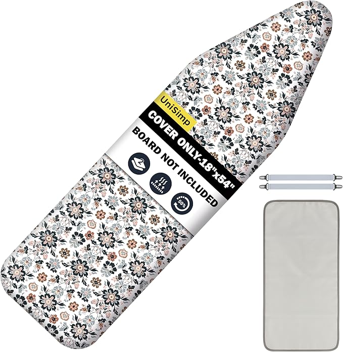 Ironing Board Cover and Pad 18"x54" Extra Thick Natural Cotton, Scorch and - Image 7