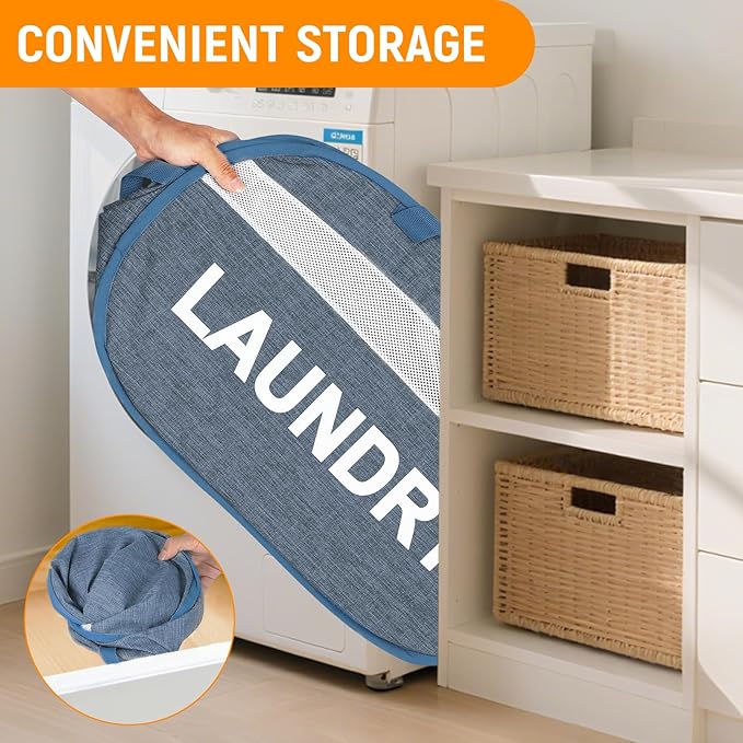Collapsible Laundry Baskets, Foldable Laundry Basket - Image 3